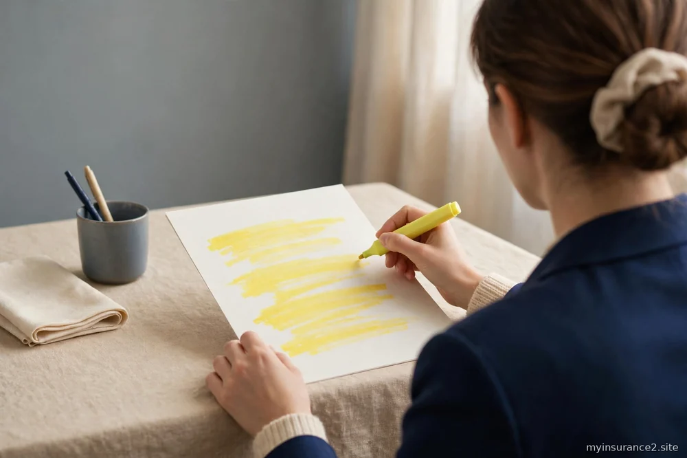 person reading a document with a highlighter