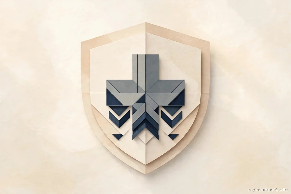 abstract illustration of a medical cross and shield