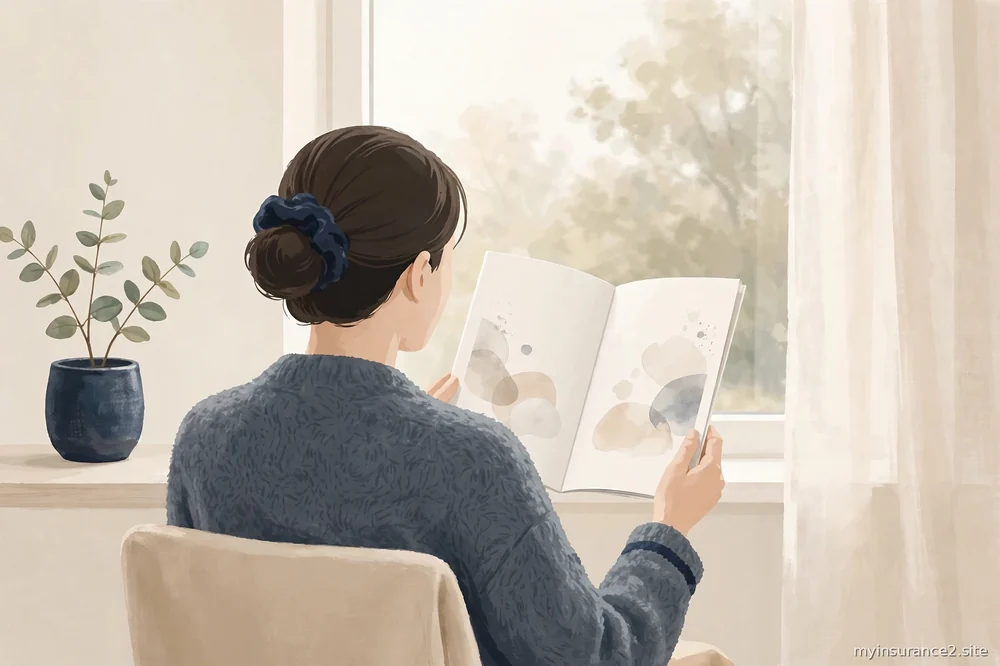 person reading a benefits brochure