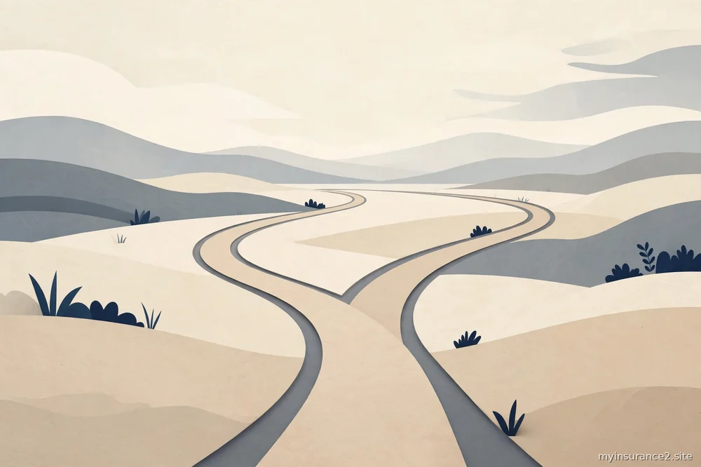 two paths abstract illustration