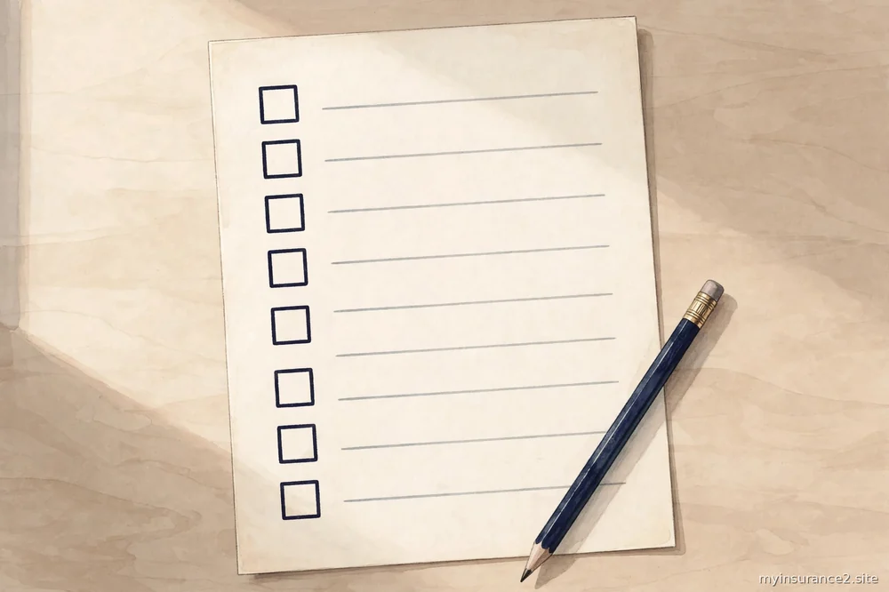 checklist with pencil on a desk