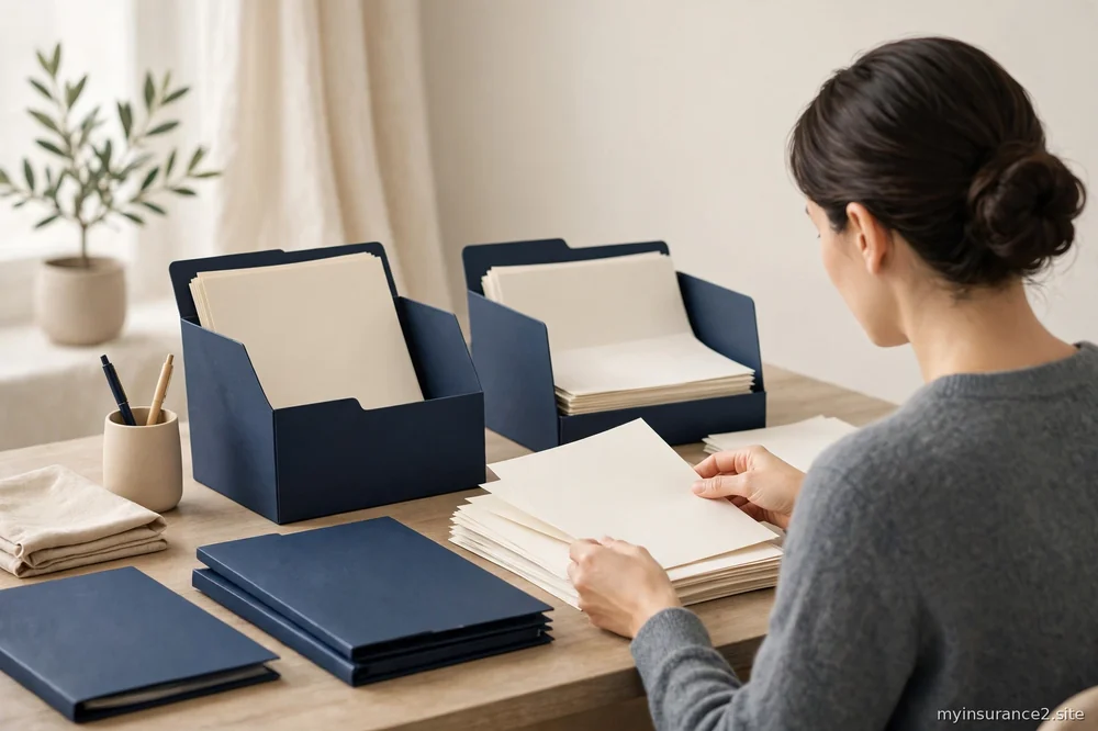 person organizing documents