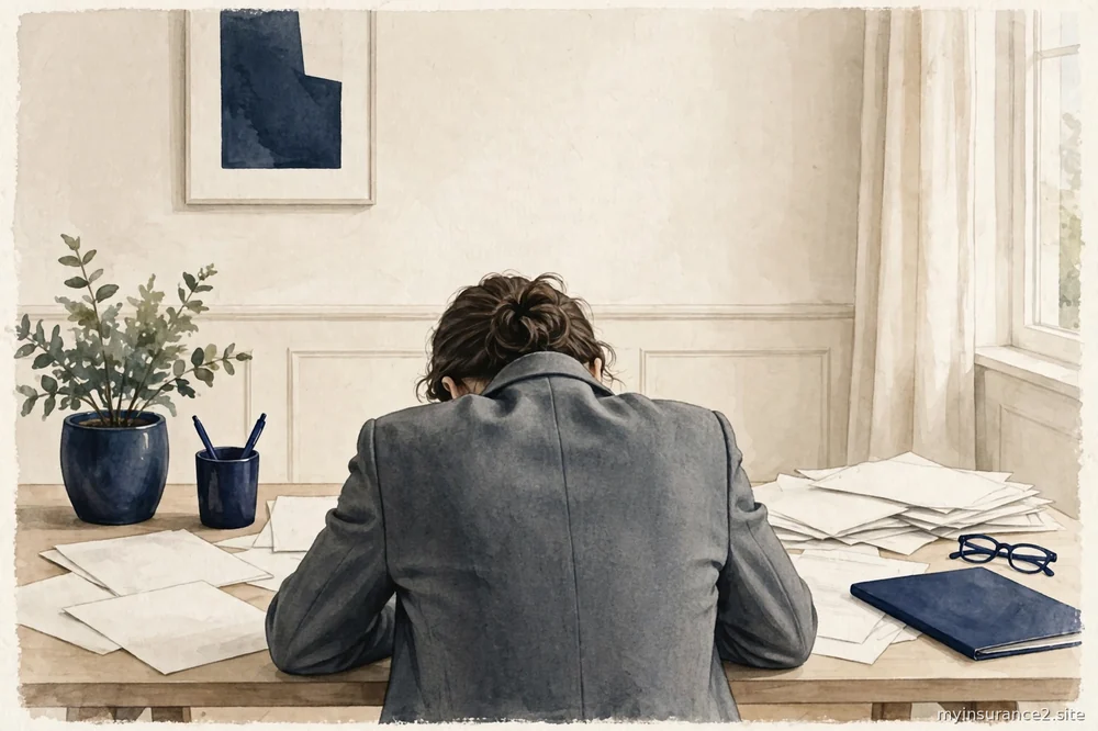 person looking frustrated at paperwork